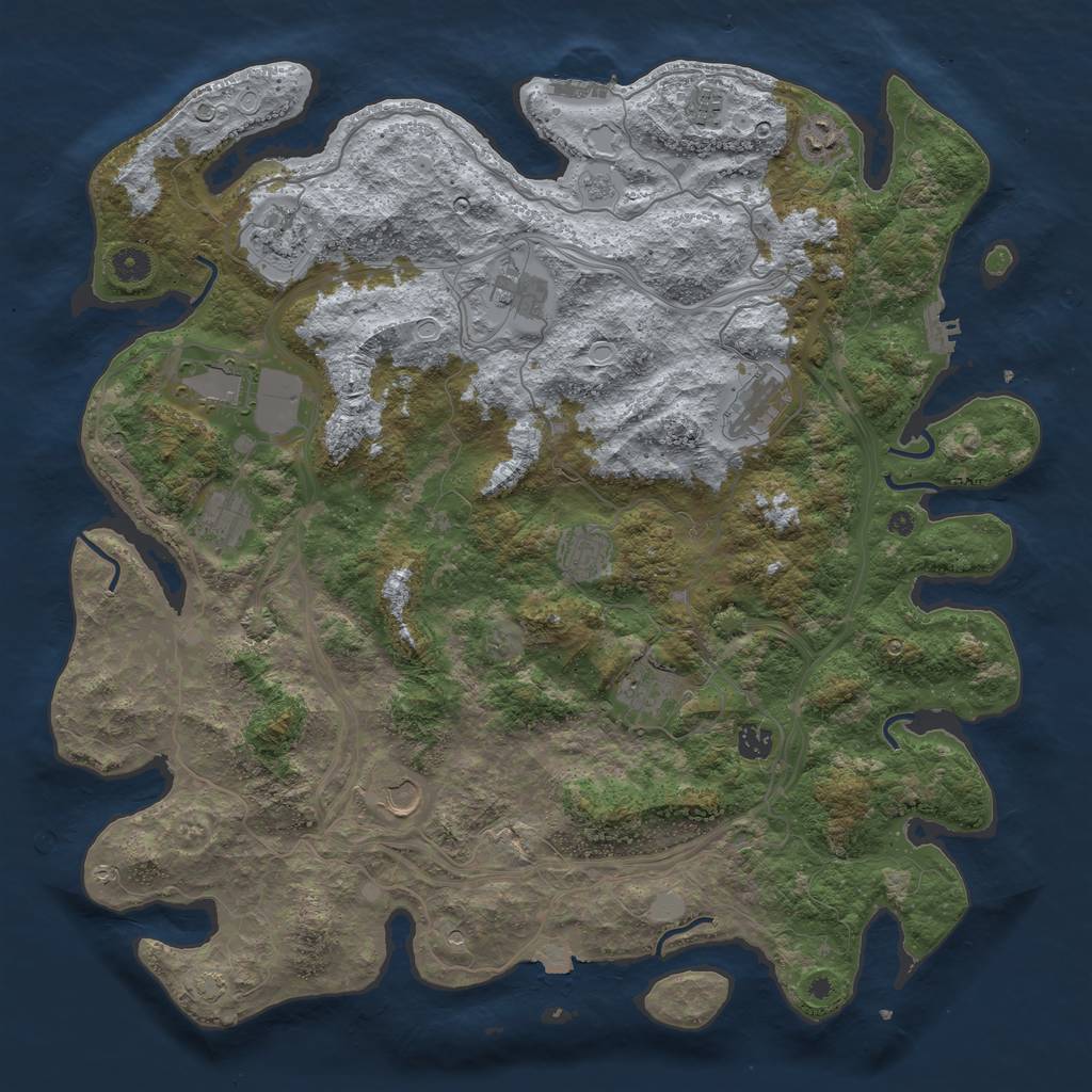 Rust Map: Procedural Map, Size: 4500, Seed: 1999215853, 19 Monuments