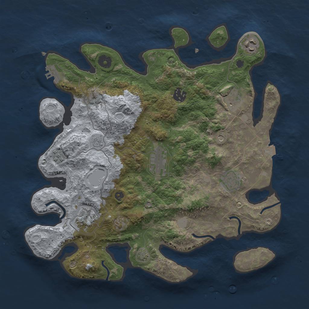Rust Map: Procedural Map, Size: 3450, Seed: 6255636, 14 Monuments