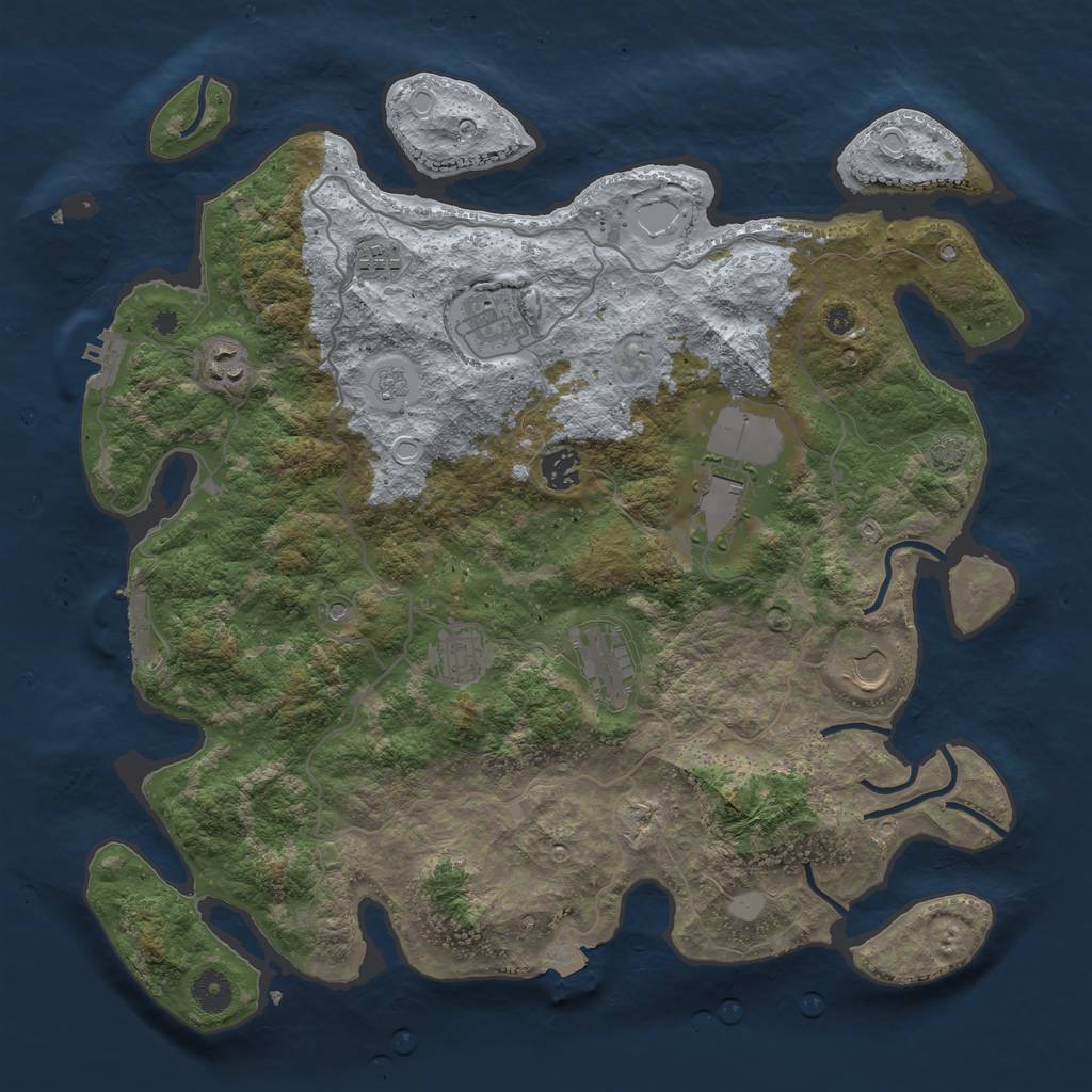 Rust Map: Procedural Map, Size: 4000, Seed: 84917194, 16 Monuments