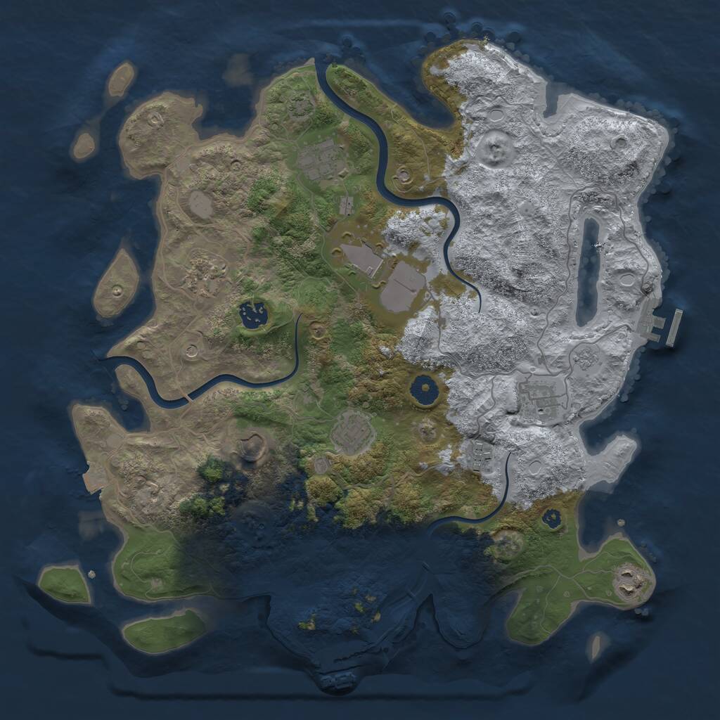 Rust Map: Procedural Map, Size: 3850, Seed: 23984863, 15 Monuments