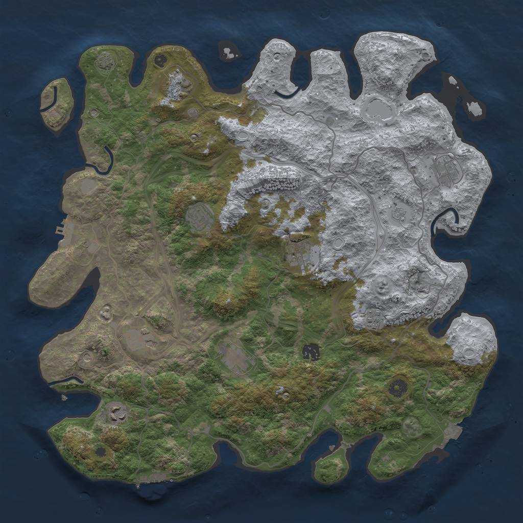 Rust Map: Procedural Map, Size: 4300, Seed: 38656505, 17 Monuments