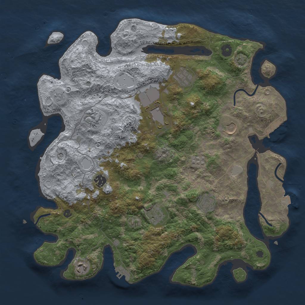 Rust Map: Procedural Map, Size: 3850, Seed: 170251500, 17 Monuments