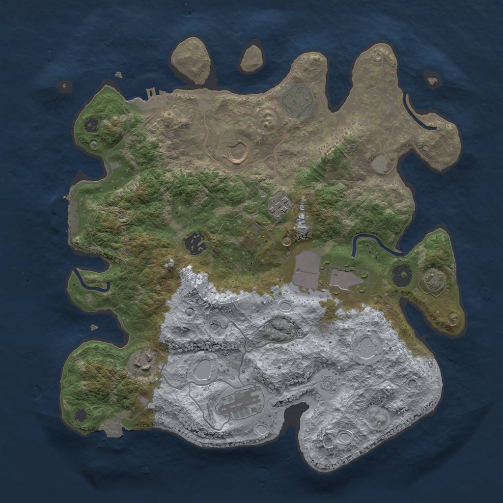Rust Map: Procedural Map, Size: 3500, Seed: 103004, 15 Monuments