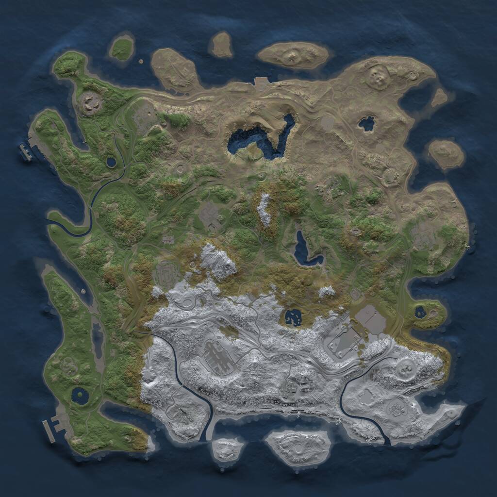 Rust Map: Procedural Map, Size: 4250, Seed: 7448882, 16 Monuments