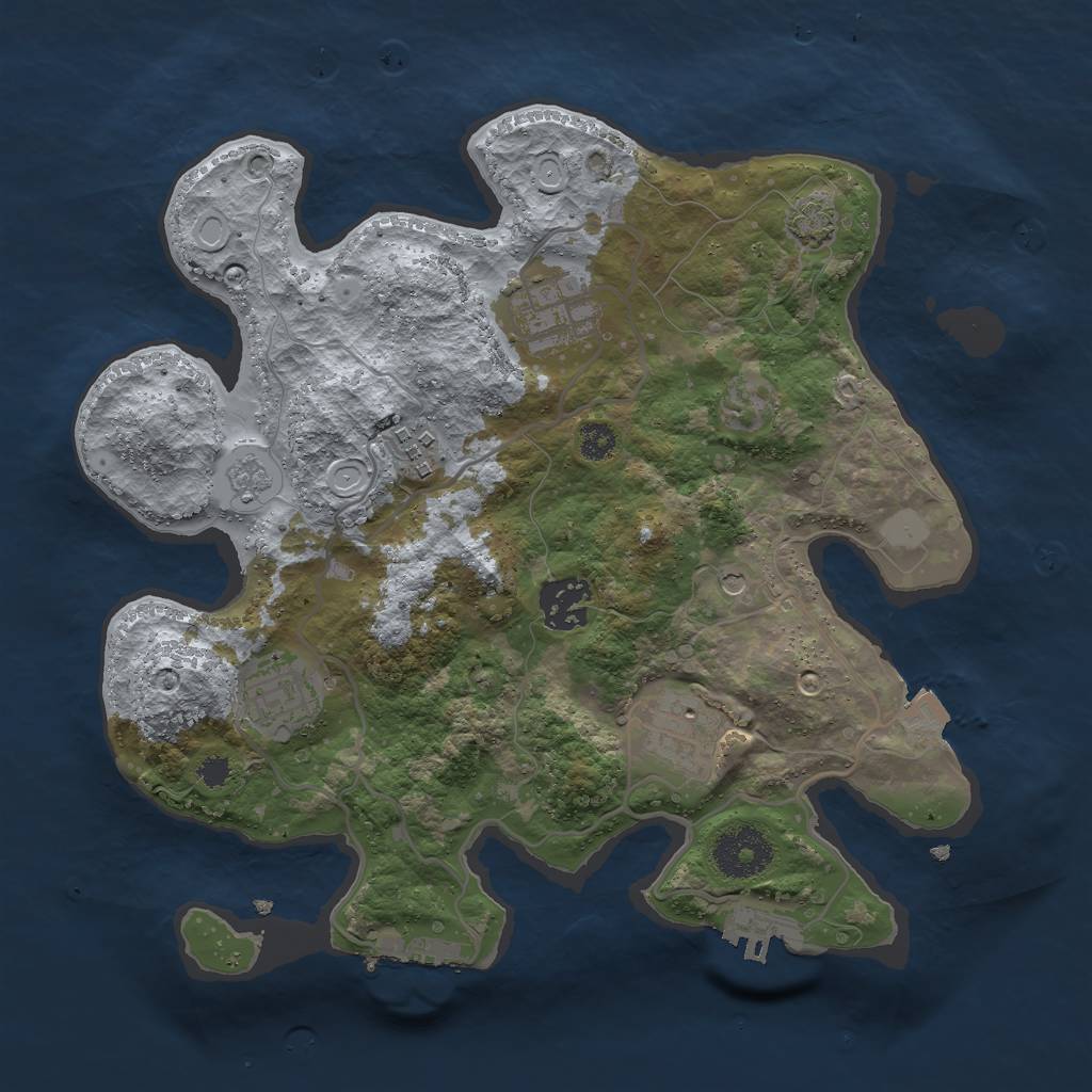 Rust Map: Procedural Map, Size: 3000, Seed: 789448176, 13 Monuments