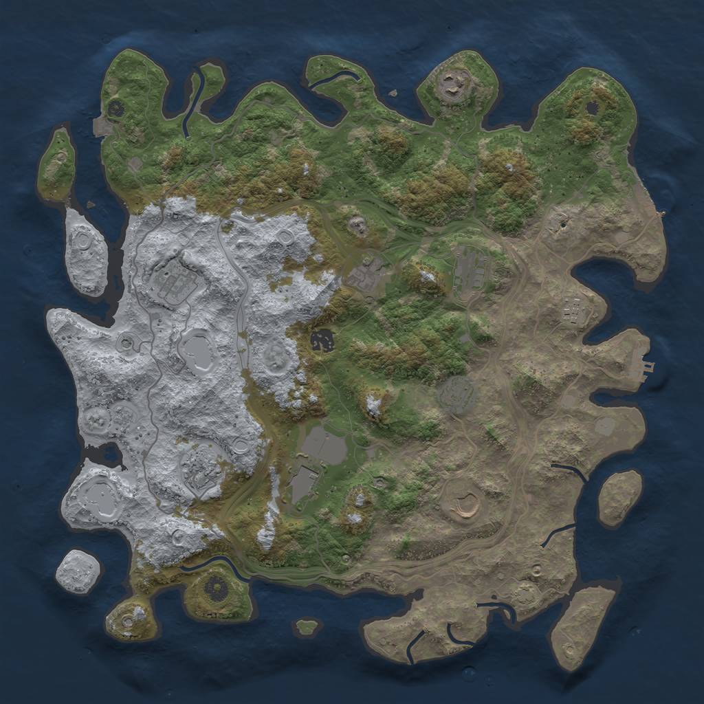 Rust Map: Procedural Map, Size: 4300, Seed: 80140621, 18 Monuments