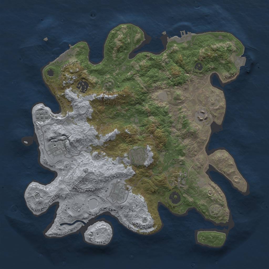 Rust Map: Procedural Map, Size: 3400, Seed: 86281578, 15 Monuments
