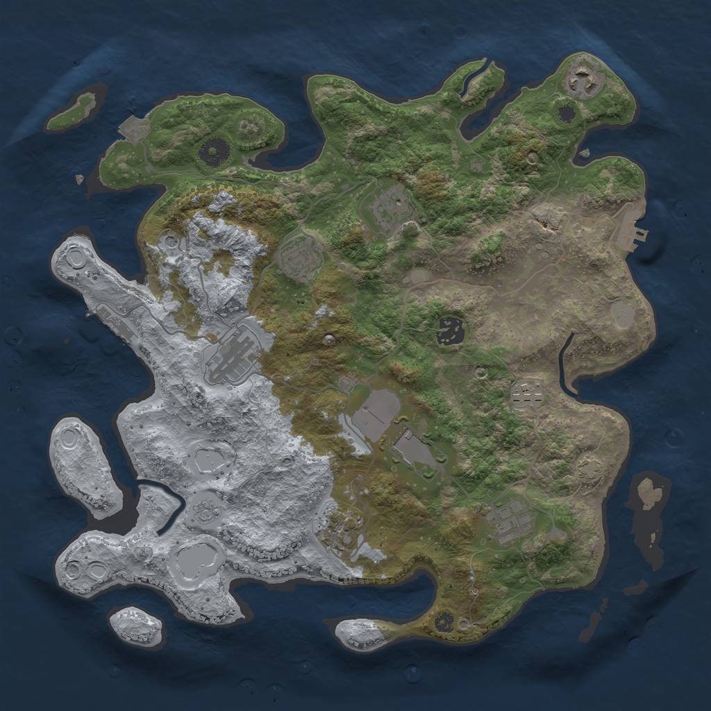 Rust Map: Procedural Map, Size: 3650, Seed: 89269639, 17 Monuments