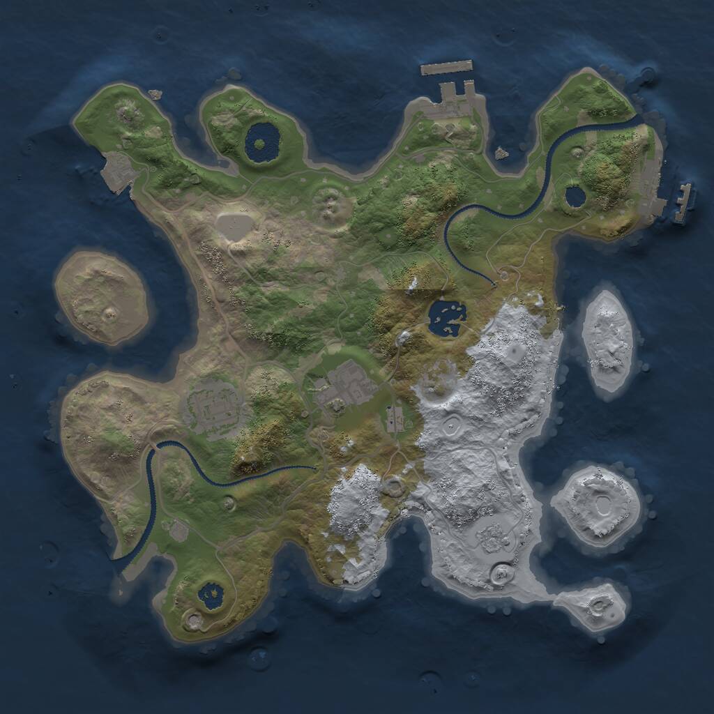 Rust Map: Procedural Map, Size: 2800, Seed: 69420, 7 Monuments