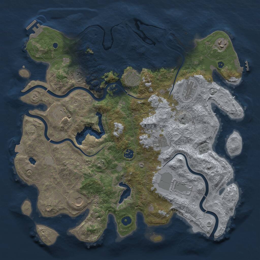 Rust Map: Procedural Map, Size: 4100, Seed: 79701762, 15 Monuments