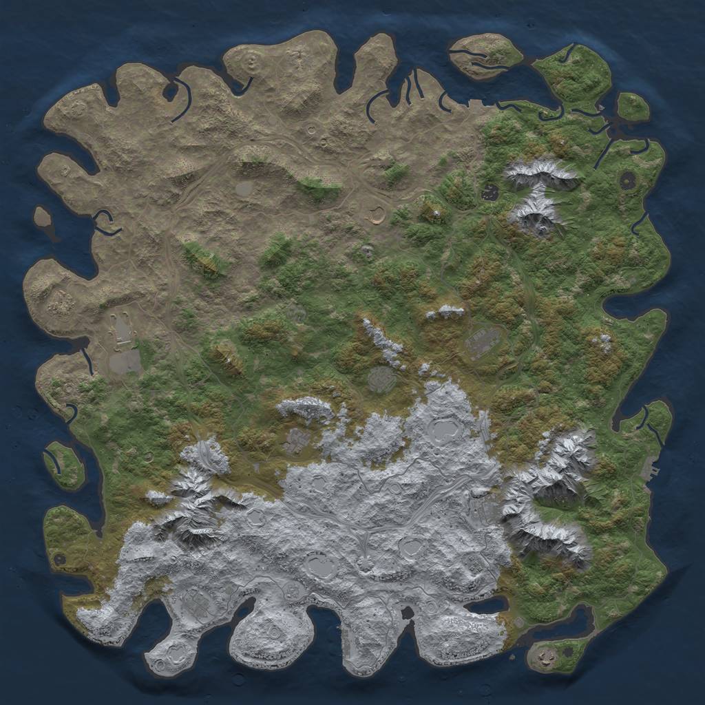 Rust Map: Procedural Map, Size: 6000, Seed: 1000000, 19 Monuments