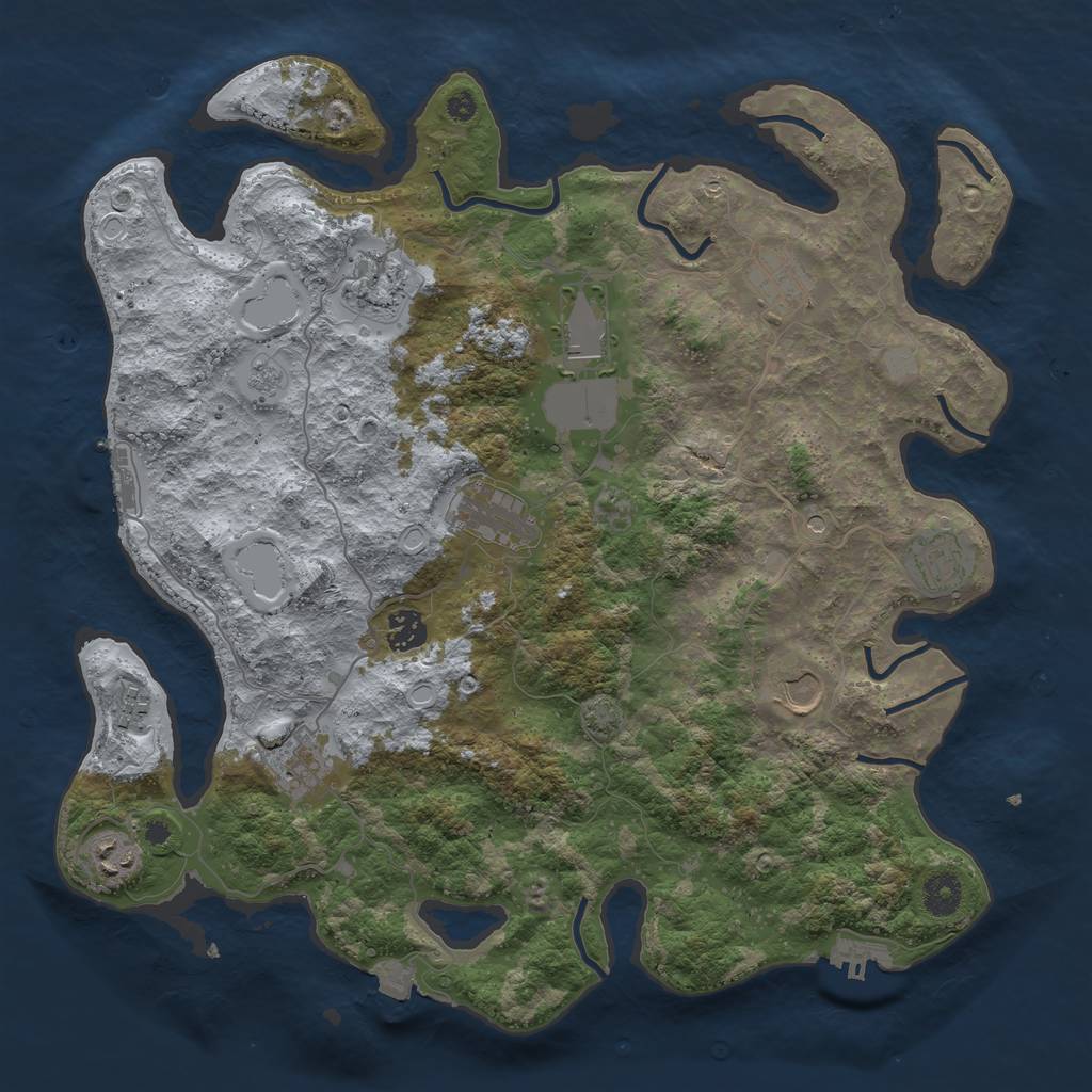 Rust Map: Procedural Map, Size: 3900, Seed: 79566964, 18 Monuments