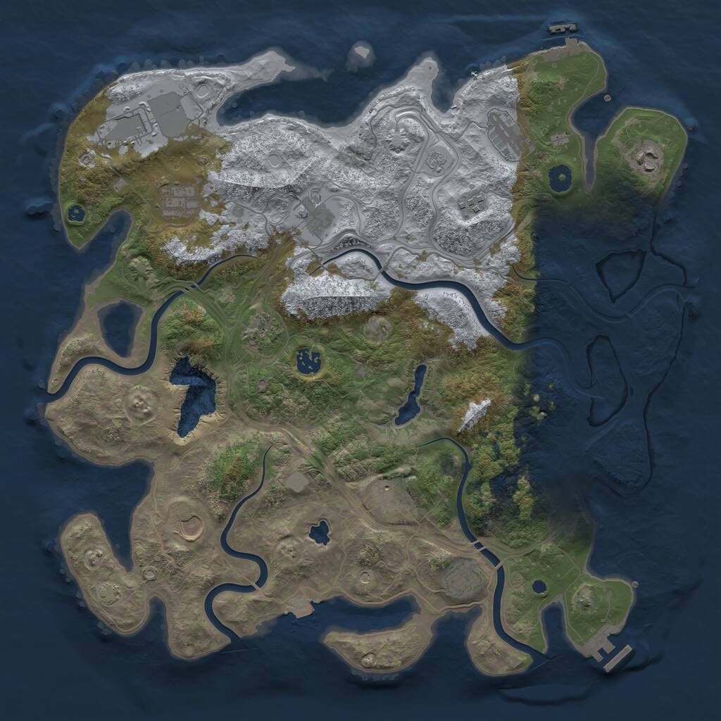 Rust Map: Procedural Map, Size: 4250, Seed: 1162362800, 17 Monuments