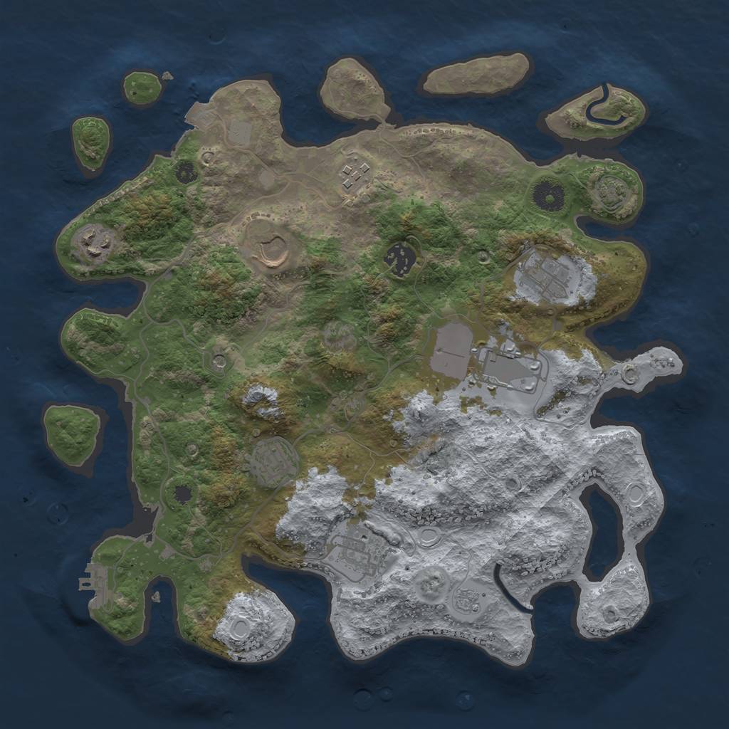 Rust Map: Procedural Map, Size: 3500, Seed: 1301020066, 15 Monuments