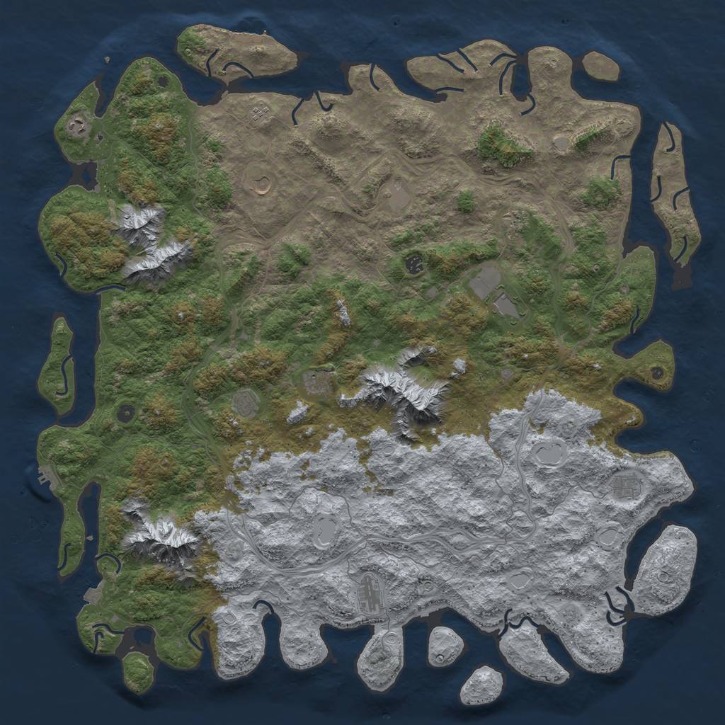 Rust Map: Procedural Map, Size: 6000, Seed: 16529193, 19 Monuments