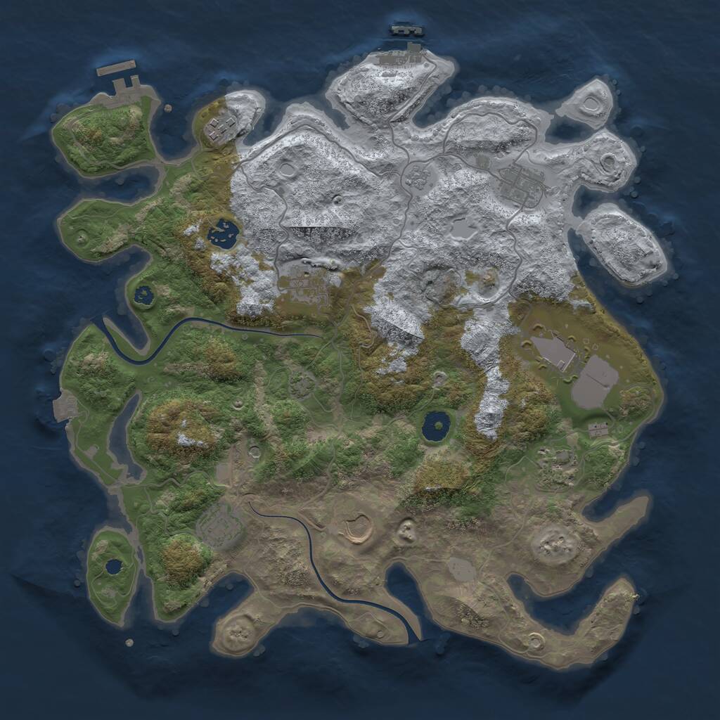 Rust Map: Procedural Map, Size: 3700, Seed: 659001887, 14 Monuments