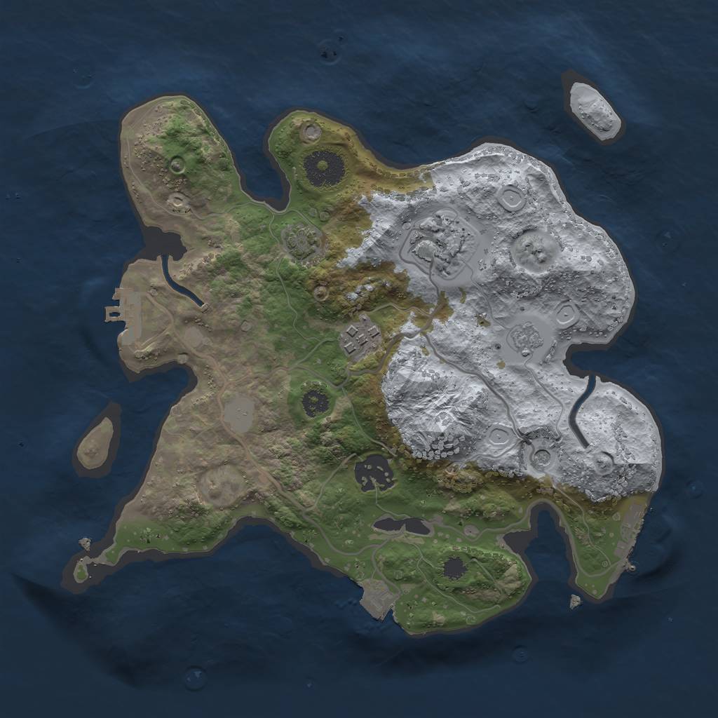 Rust Map: Procedural Map, Size: 2800, Seed: 1184764397, 11 Monuments