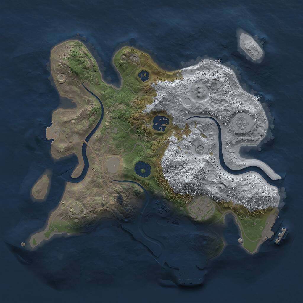 Rust Map: Procedural Map, Size: 2800, Seed: 1184764397, 9 Monuments
