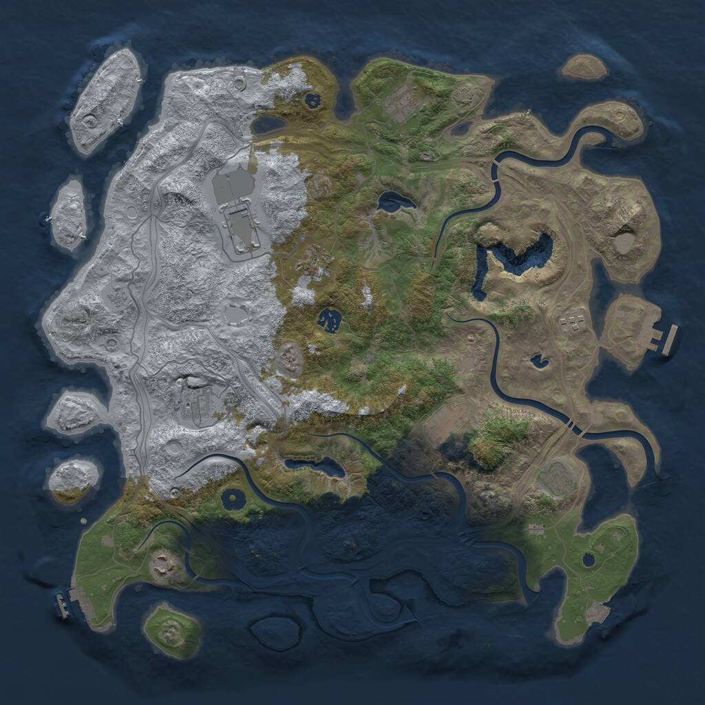Rust Map: Procedural Map, Size: 4500, Seed: 558, 15 Monuments