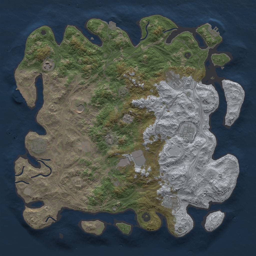 Rust Map: Procedural Map, Size: 4250, Seed: 22261, 17 Monuments