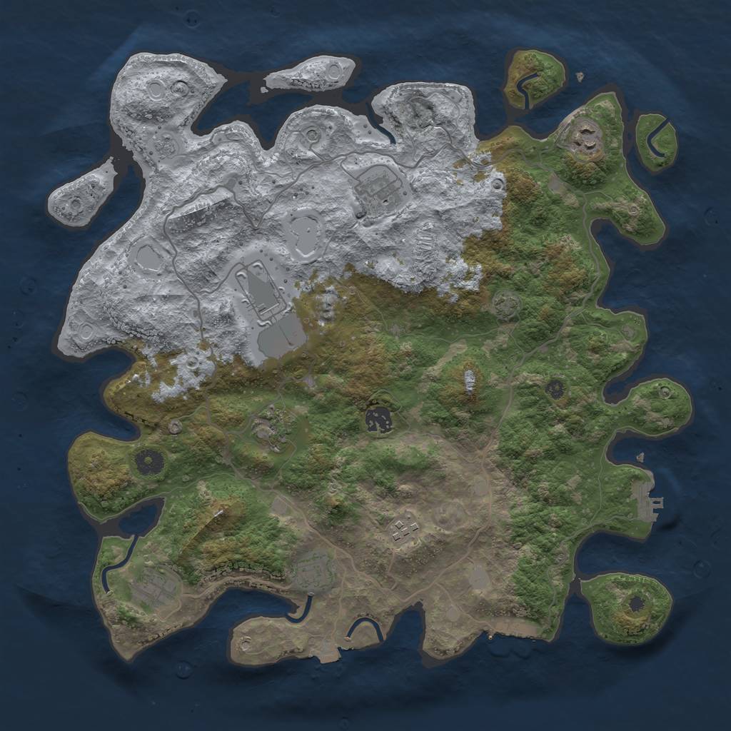 Rust Map: Procedural Map, Size: 4000, Seed: 50945554, 16 Monuments
