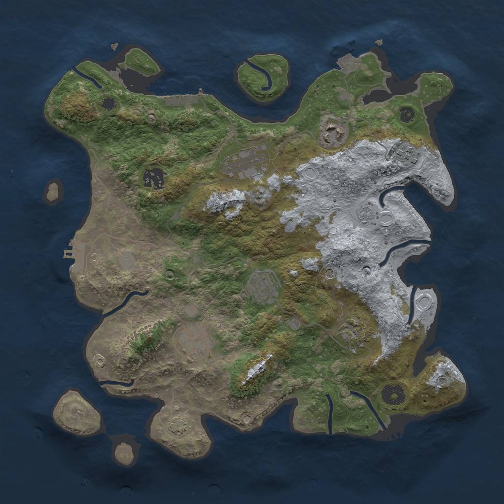 Rust Map: Procedural Map, Size: 3400, Seed: 44957047, 15 Monuments