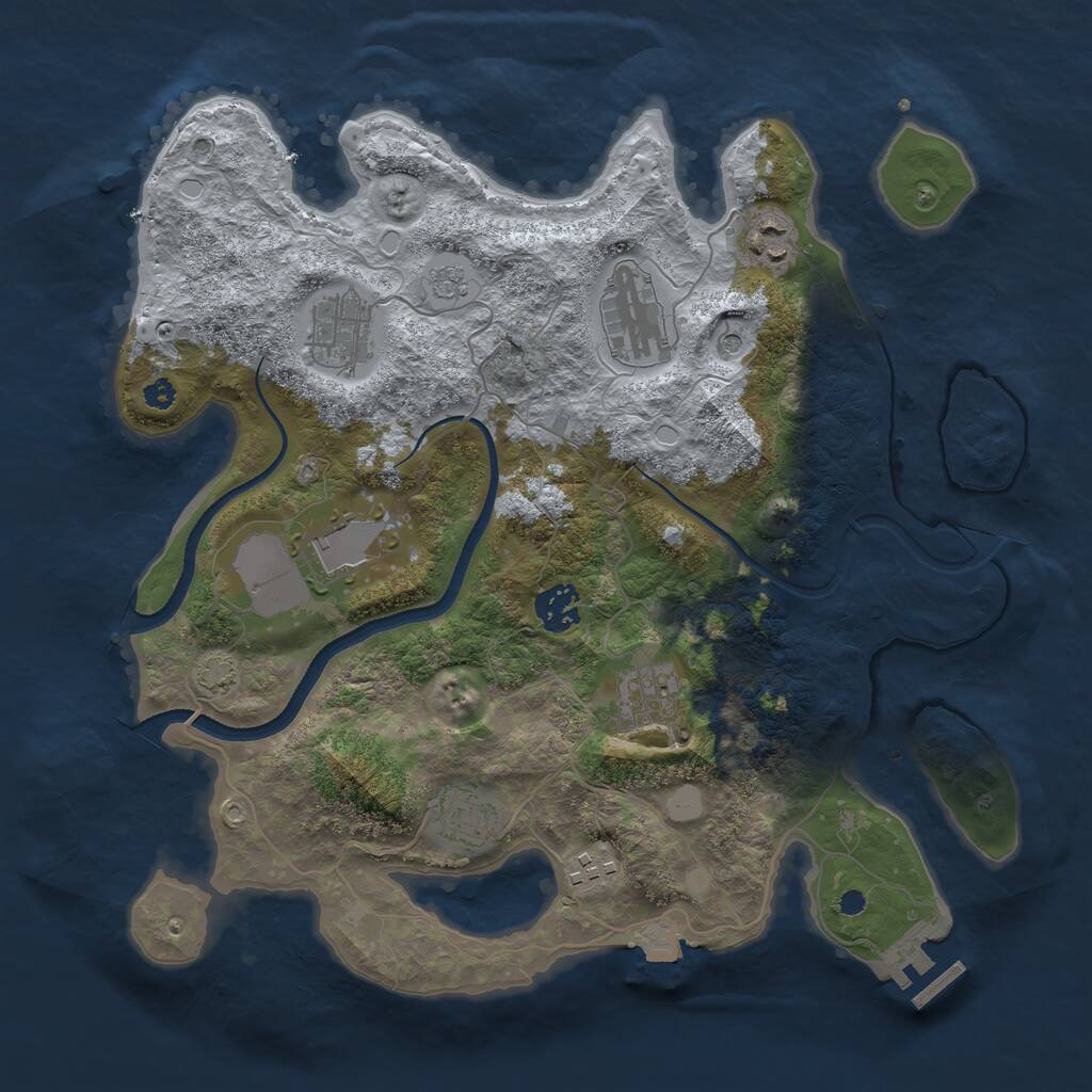 Rust Map: Procedural Map, Size: 3500, Seed: 1301650832, 13 Monuments