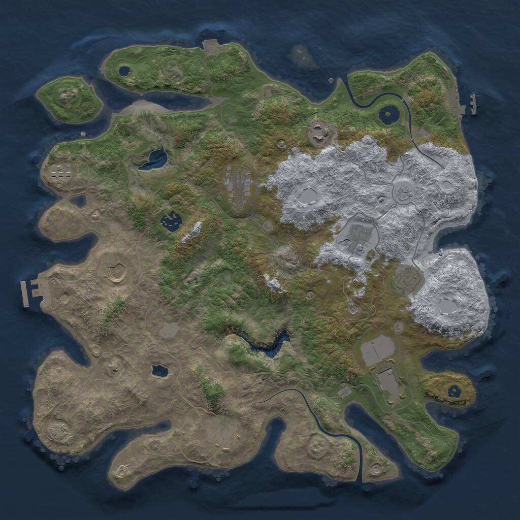 Rust Map: Procedural Map, Size: 4000, Seed: 52624662, 15 Monuments
