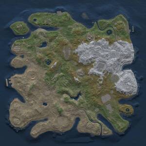 Thumbnail Rust Map: Procedural Map, Size: 4000, Seed: 52624662, 15 Monuments