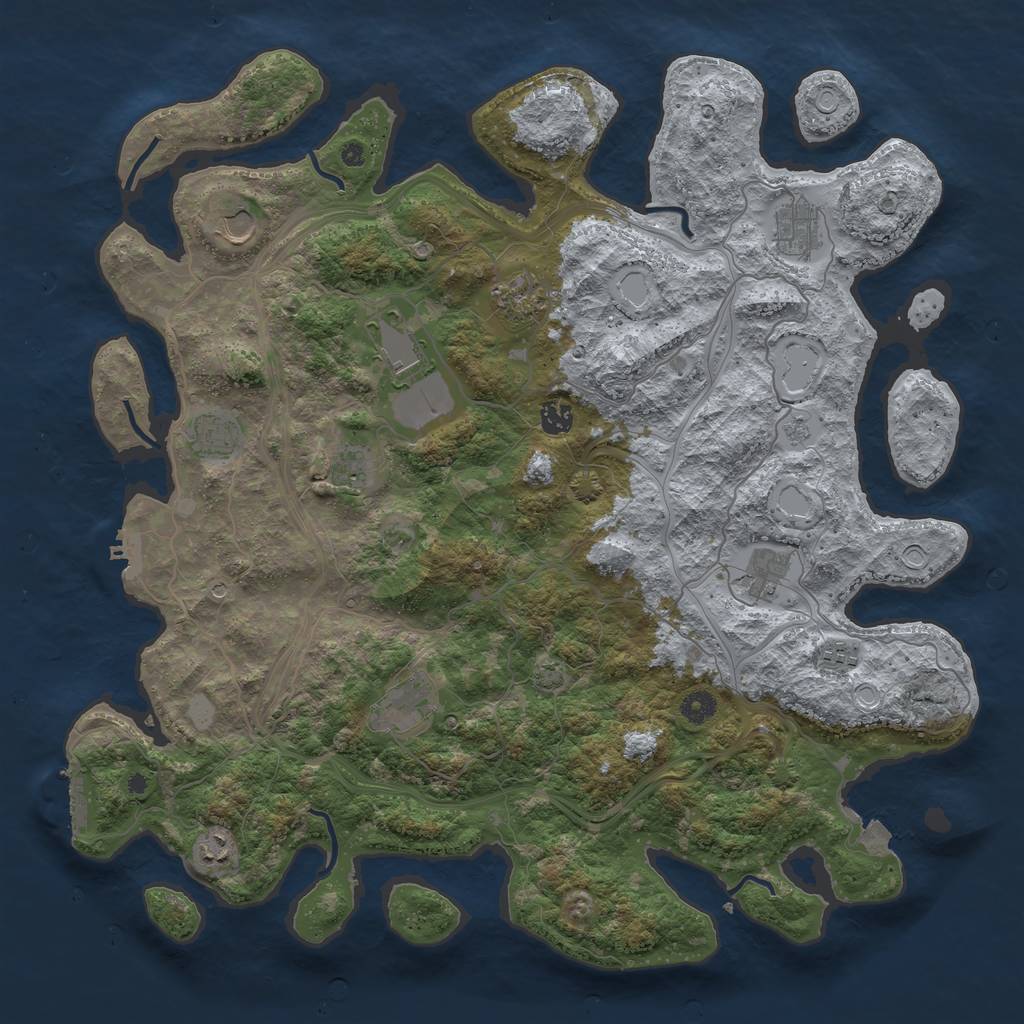Rust Map: Procedural Map, Size: 4500, Seed: 158454, 19 Monuments