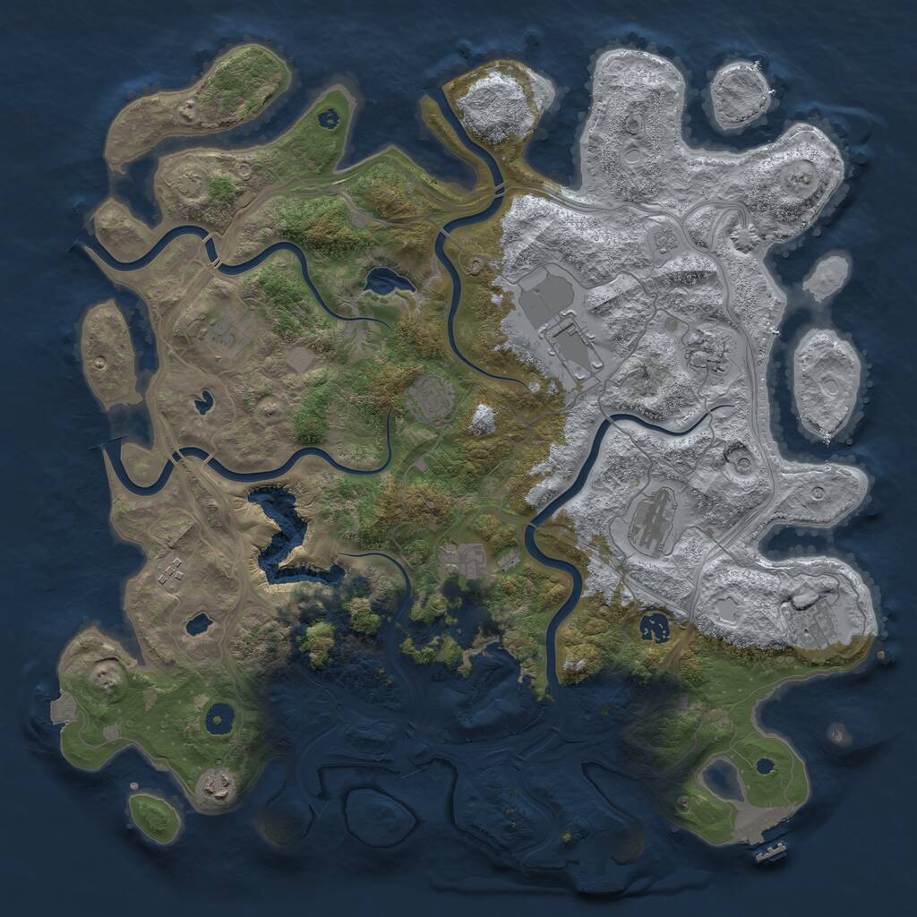 Rust Map: Procedural Map, Size: 4500, Seed: 158454, 16 Monuments
