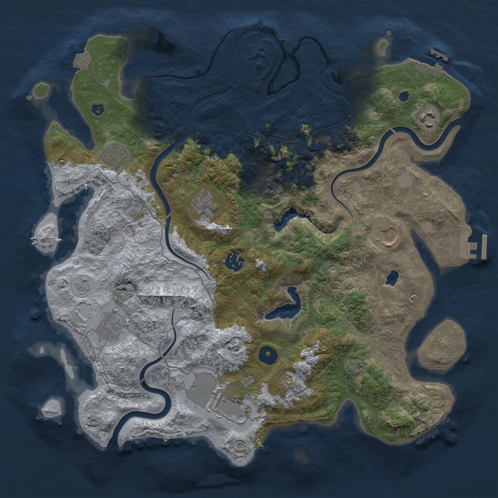 Rust Map: Procedural Map, Size: 4000, Seed: 687525662, 15 Monuments