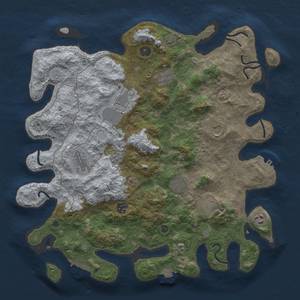 Thumbnail Rust Map: Procedural Map, Size: 4100, Seed: 43456, 17 Monuments