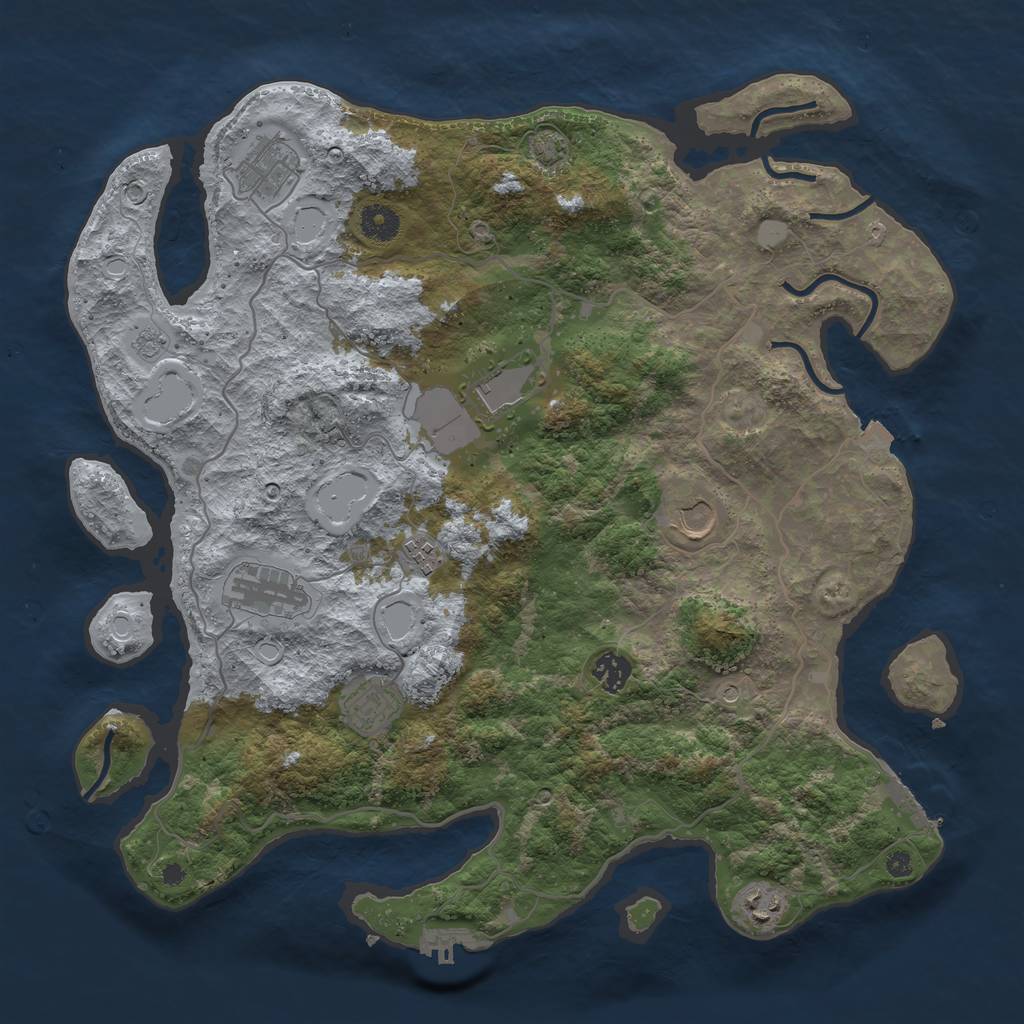 Rust Map: Procedural Map, Size: 4000, Seed: 56812560, 16 Monuments