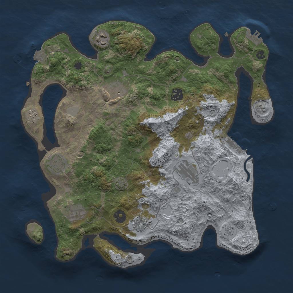 Rust Map: Procedural Map, Size: 3450, Seed: 13654060, 16 Monuments