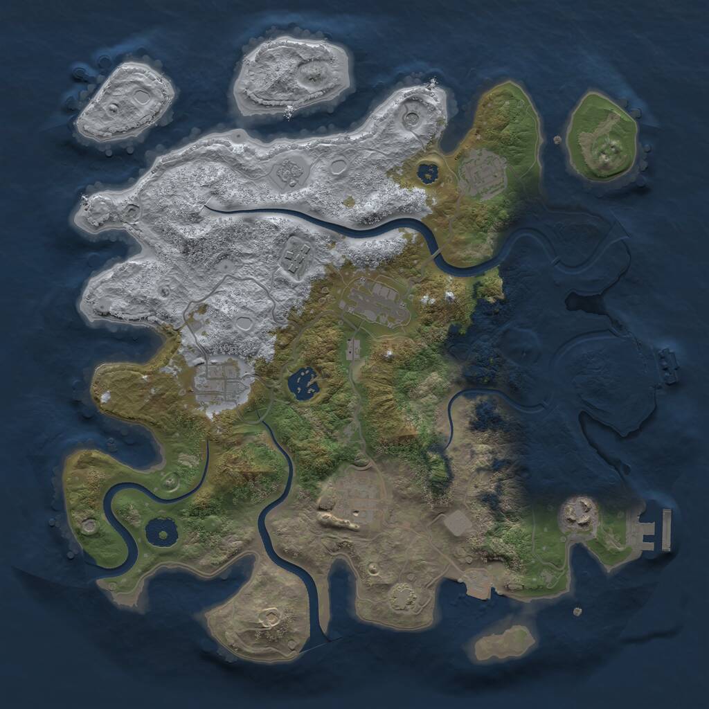 Rust Map: Procedural Map, Size: 3400, Seed: 65902759, 13 Monuments
