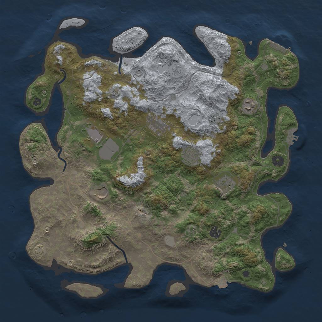 Rust Map: Procedural Map, Size: 4100, Seed: 14933250, 16 Monuments