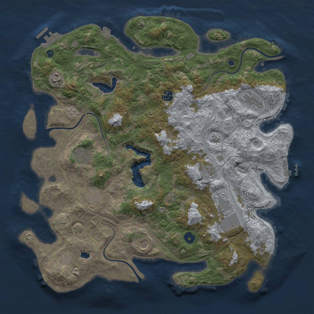 Rust Map: Procedural Map, Size: 4300, Seed: 10805512, 15 Monuments