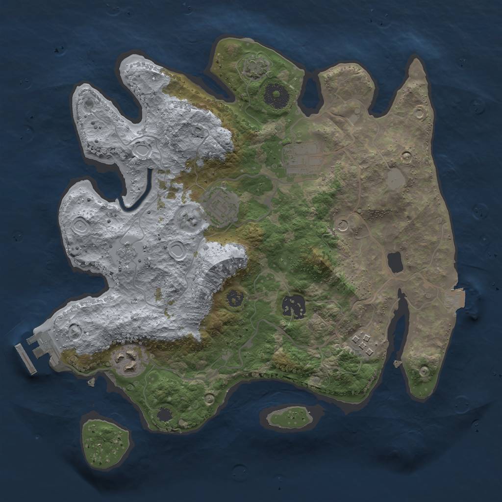 Rust Map: Procedural Map, Size: 3000, Seed: 4923, 12 Monuments