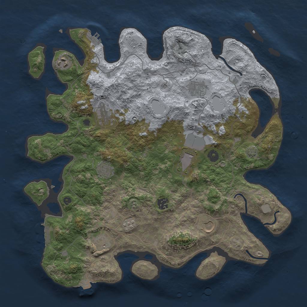 Rust Map: Procedural Map, Size: 4000, Seed: 98752145, 17 Monuments