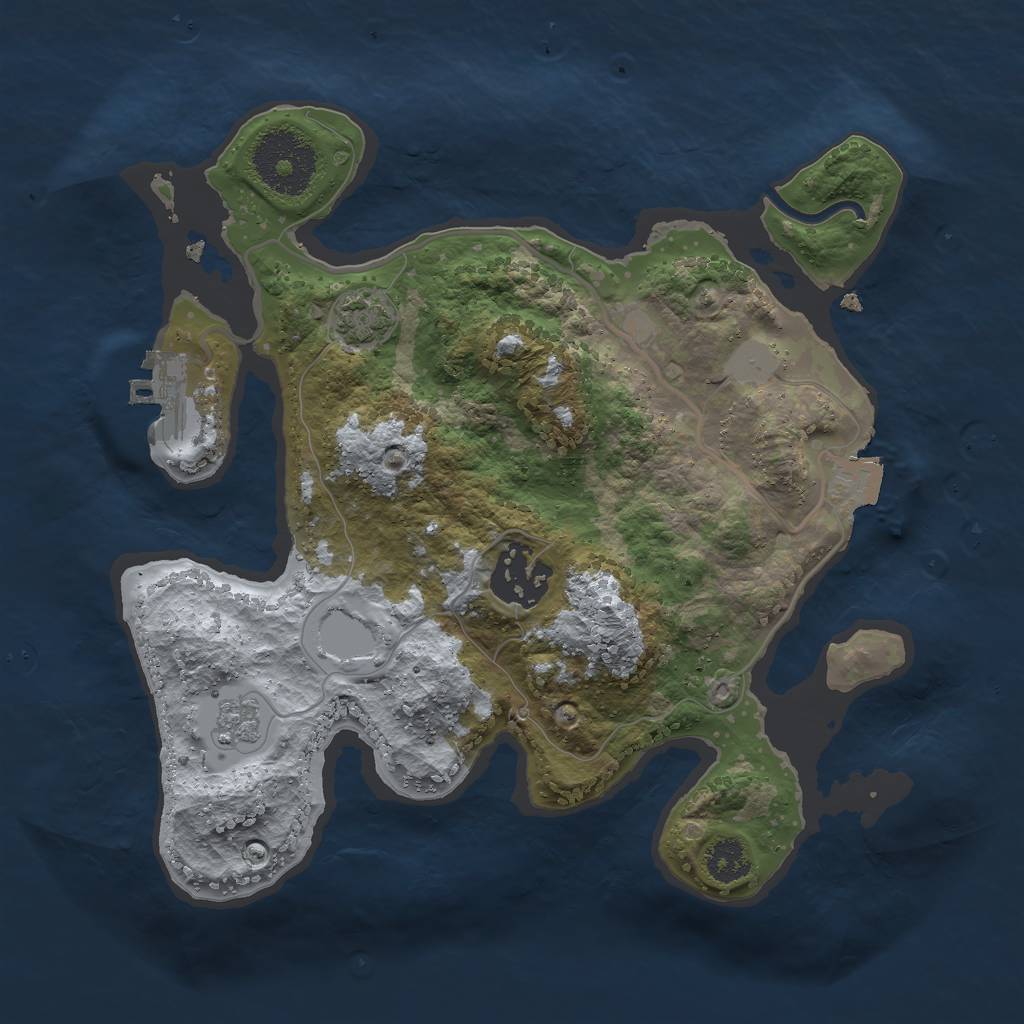 Rust Map: Procedural Map, Size: 2500, Seed: 5002, 7 Monuments
