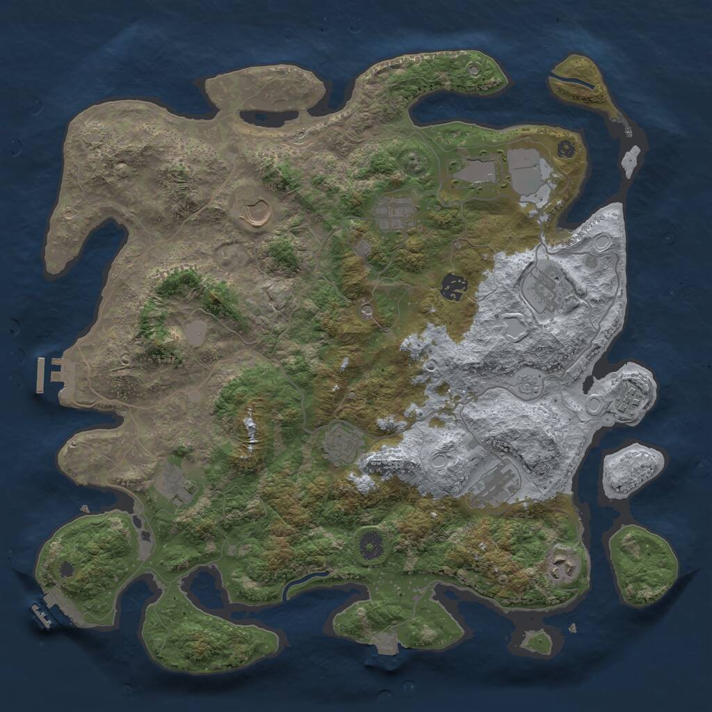 Rust Map: Procedural Map, Size: 4000, Seed: 1514602834, 16 Monuments