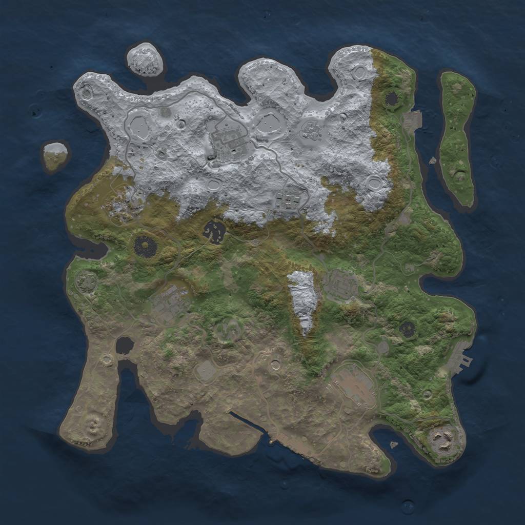 Rust Map: Procedural Map, Size: 3450, Seed: 82252799, 16 Monuments