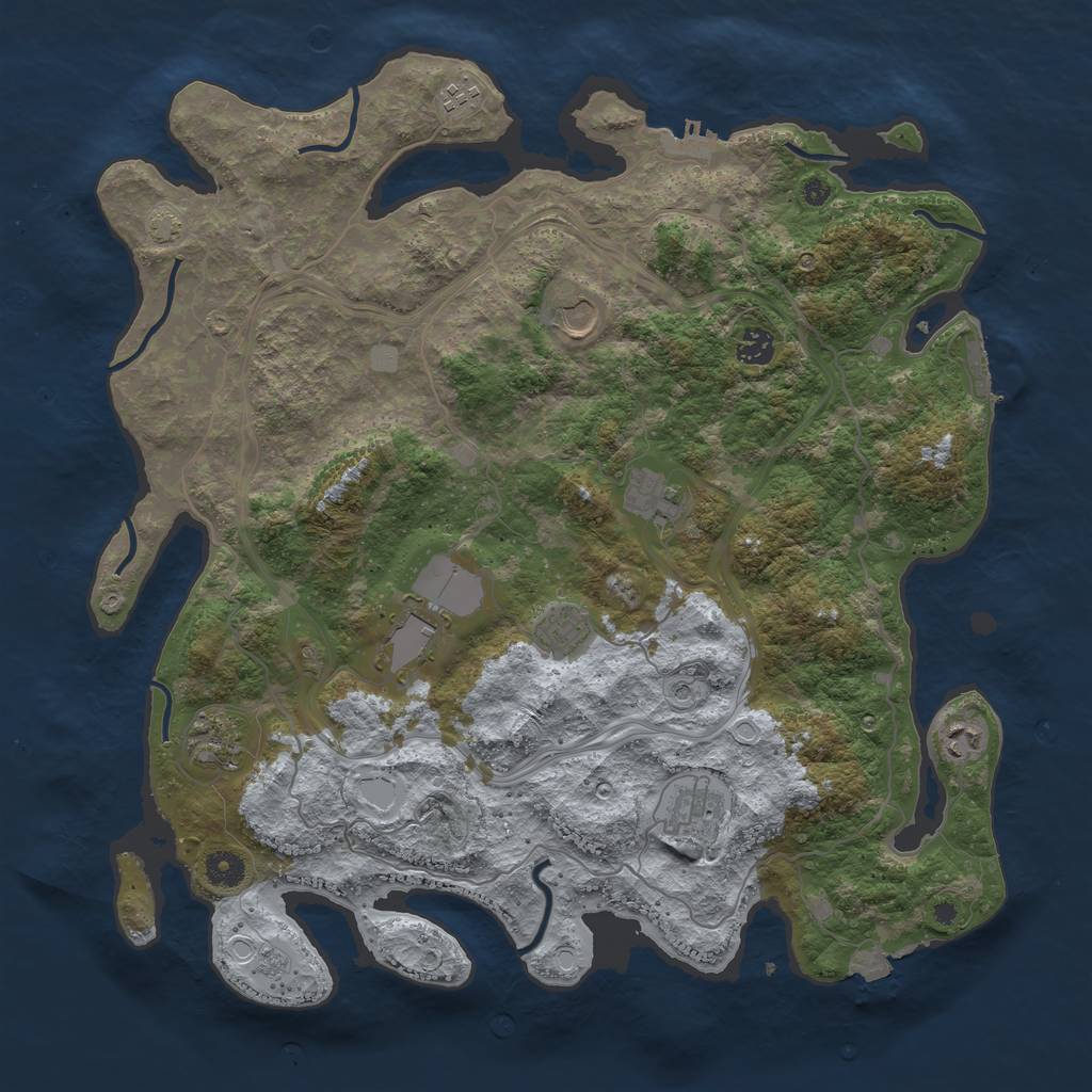 Rust Map: Procedural Map, Size: 4250, Seed: 1222222226, 17 Monuments