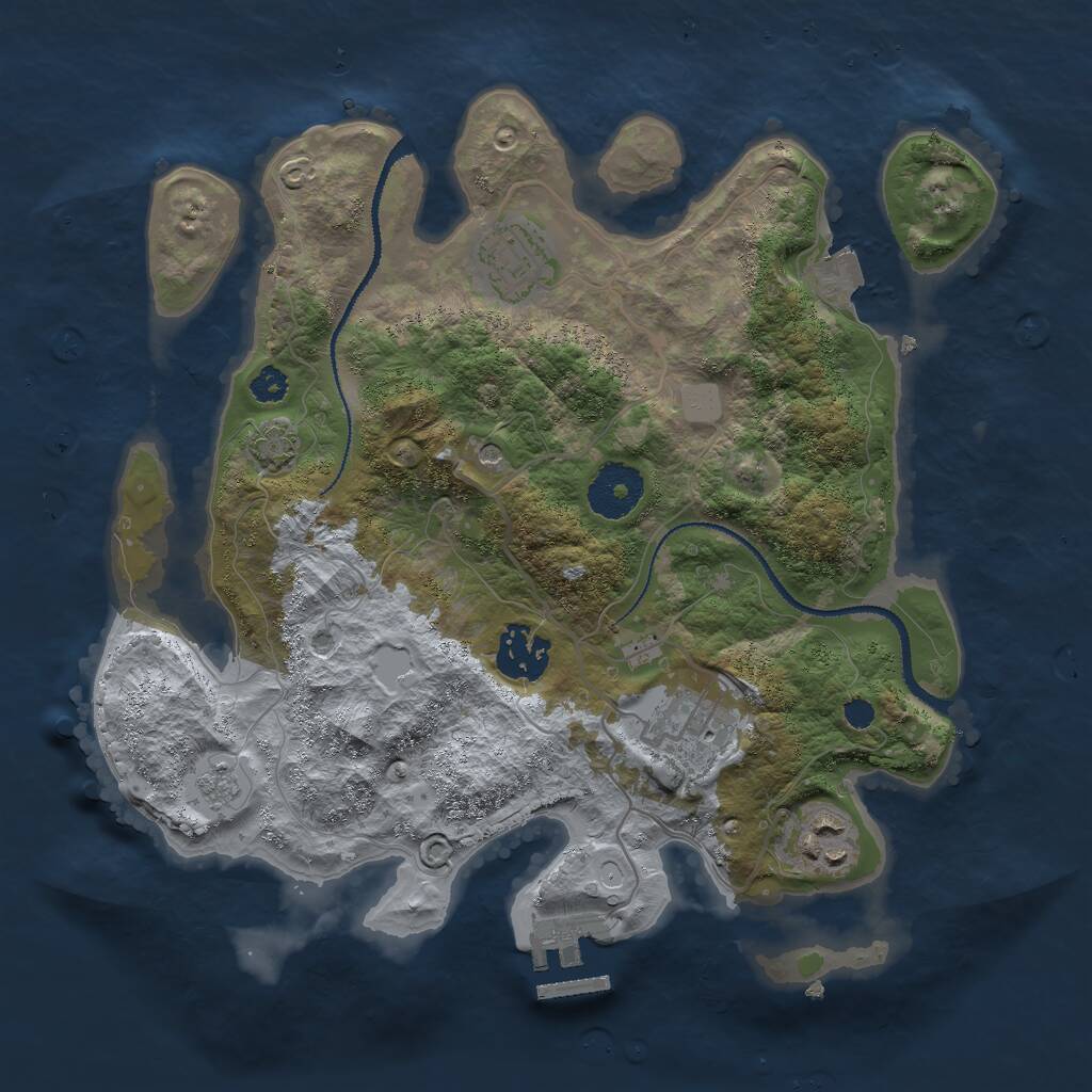 Rust Map: Procedural Map, Size: 3000, Seed: 1765408026, 9 Monuments