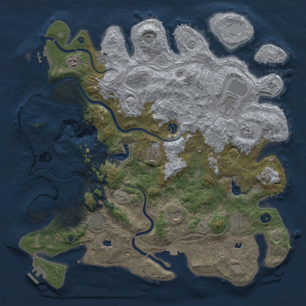 Rust Map: Procedural Map, Size: 4500, Seed: 20102323, 16 Monuments