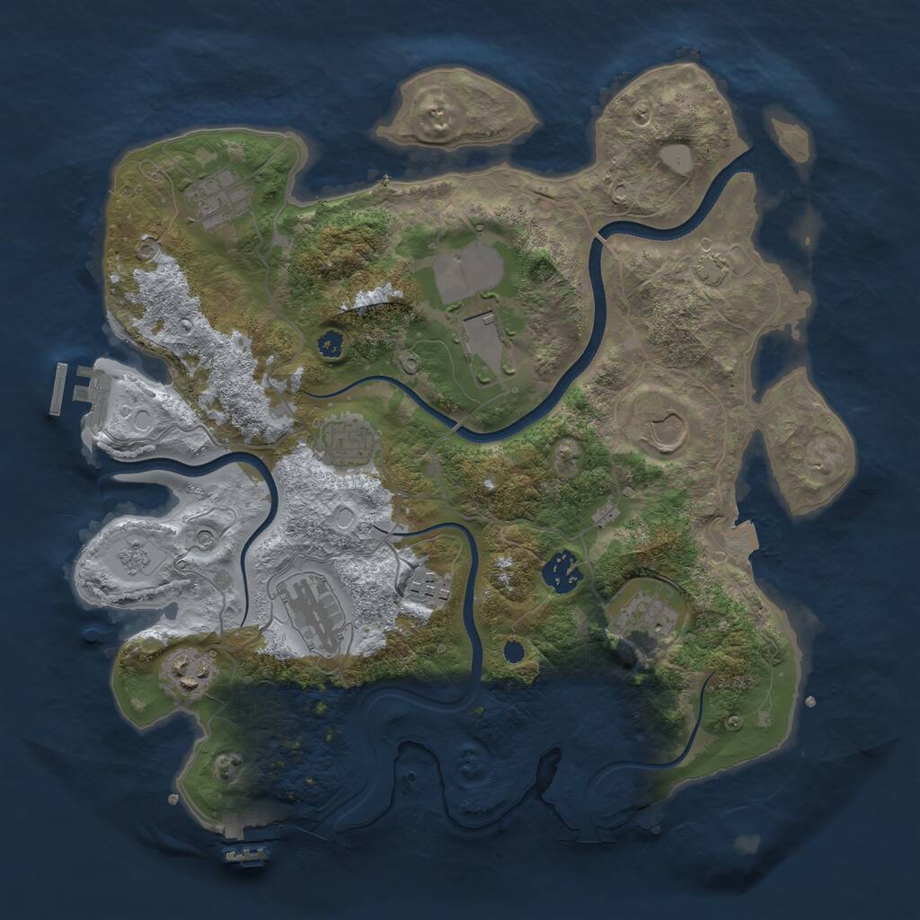 Rust Map: Procedural Map, Size: 3500, Seed: 1204550514, 15 Monuments