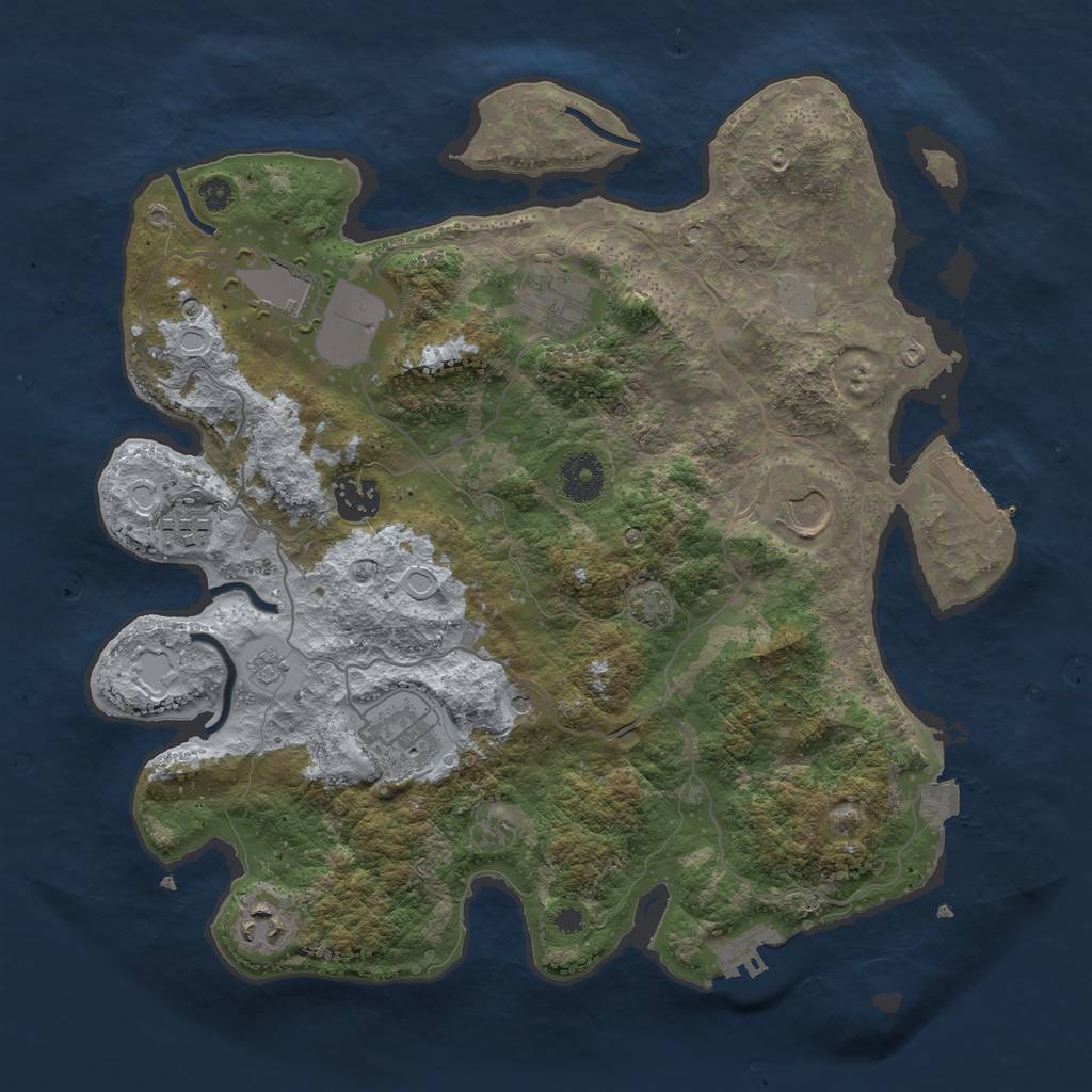 Rust Map: Procedural Map, Size: 3500, Seed: 1204550514, 15 Monuments