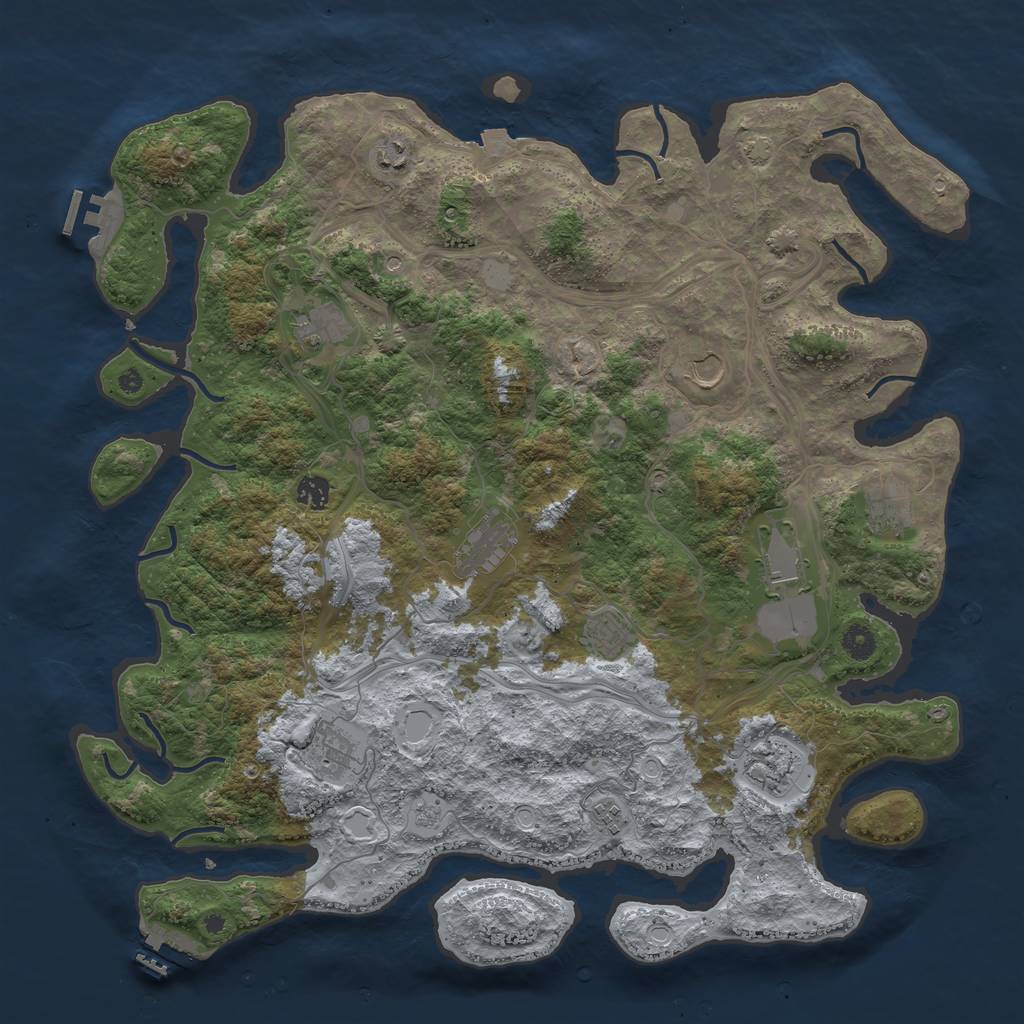 Rust Map: Procedural Map, Size: 4500, Seed: 605675032, 19 Monuments