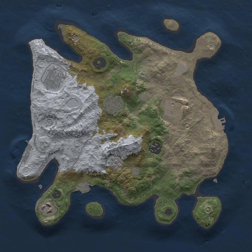 Rust Map: Procedural Map, Size: 3000, Seed: 1128004, 13 Monuments